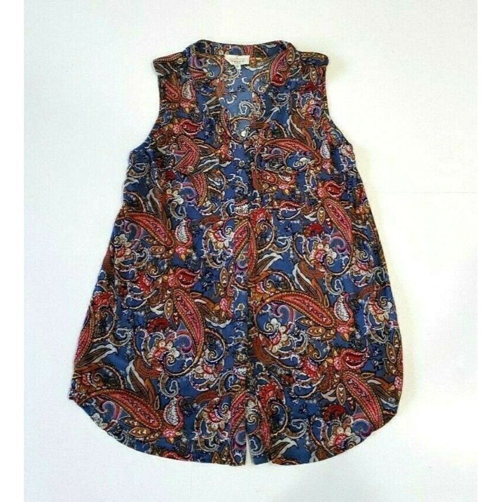 Ember Missy Women's Sleeveless Button-front Paisle